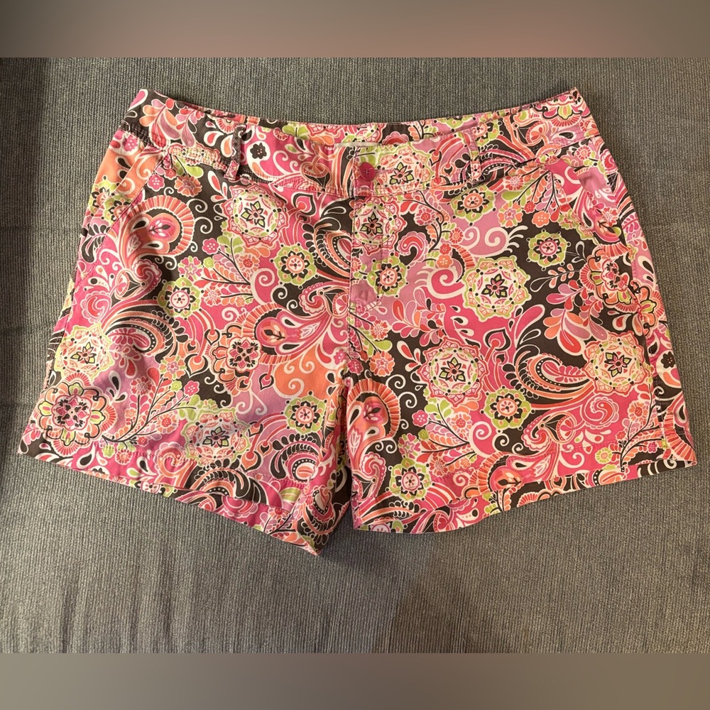 Vintage Fashion Bug Pink Floral & Paisley Shorts